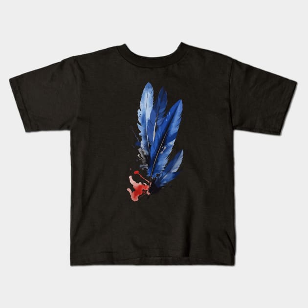 Bird Feathers Kids T-Shirt by CatCoconut-Art